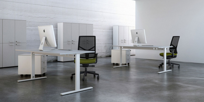 Structura birou Till, pentru lungime blat 1000 mm, finisaj gri [5]