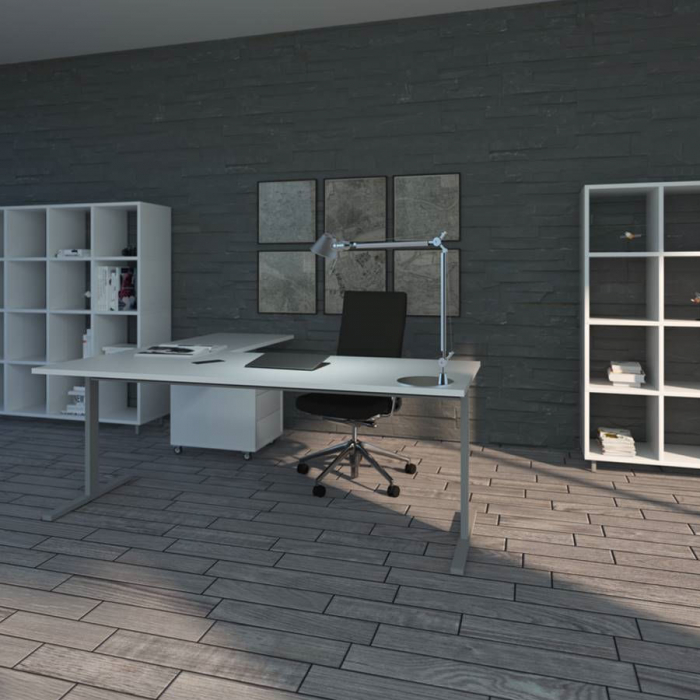 Structura birou Till, pentru lungime blat 1600 mm, finisaj gri [3]