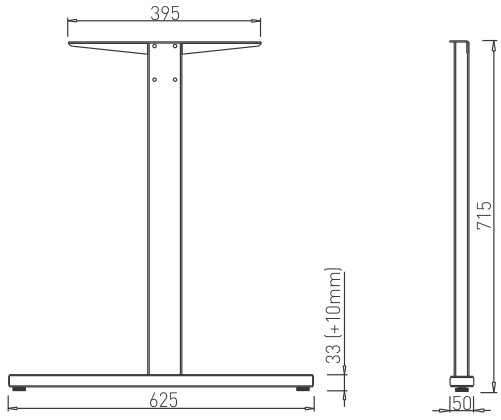 Structura birou Till, pentru lungime blat 1600 mm, finisaj gri [7]