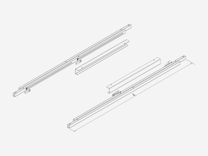 Structura pentru masa extensibila Flex 900, pentru lungime blat 1400 - 1900 mm, finisaj negru [3]