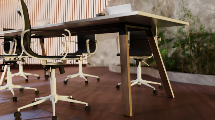 Structura pentru masa sau birou HiWood, pentru lungime blat 2200 mm, finisaj negru + stejar natur [5]