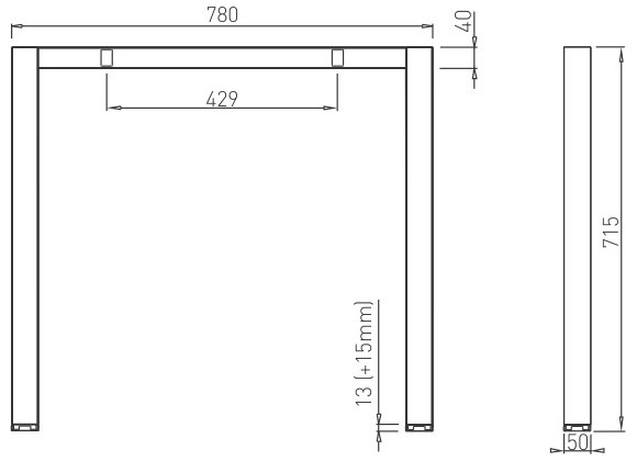 Structura pentru masa sau birou Hubo 800, pentru lungime blat 1600 mm, finisaj negru [6]