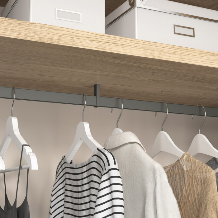 Suport central pentru bara de haine Luxe, Zamac, finisaj Titan [2]