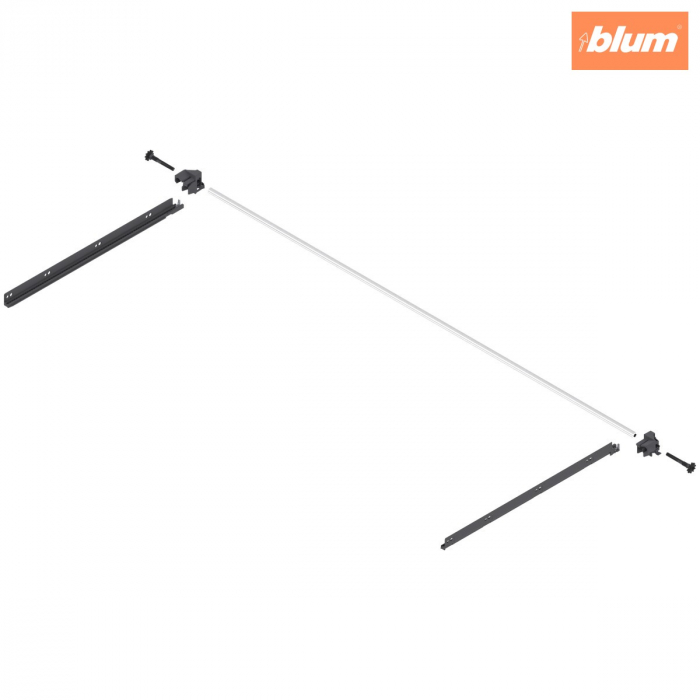 TANDEMBOX Mecanism de stabilizare laterală (construibil în sus), NL=500 mm, KB=1200 mm, Extensie totală, Sertar/extragere cu front înalt, finisaj R7037 gri închis ZST.500BA [1]