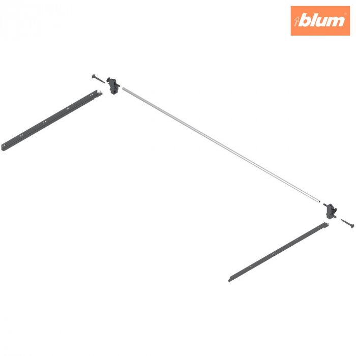 TANDEMBOX Mecanism de stabilizare laterală (construibil în sus), NL=550 mm, KB=1200 mm, Extensie totală, Sertar/extragere cu front înalt, finisaj R7037 gri închis ZST.550BA [1]