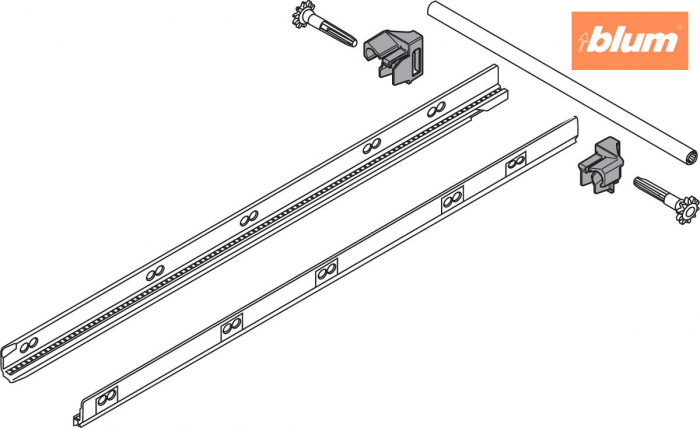 TANDEMBOX Mecanism de stabilizare laterală (construibil spre spate), NL=500 mm, KB=1200 mm, Extensie totală, Extragere cu front înalt, finisaj R7037 gri închis ZST.500BB [2]