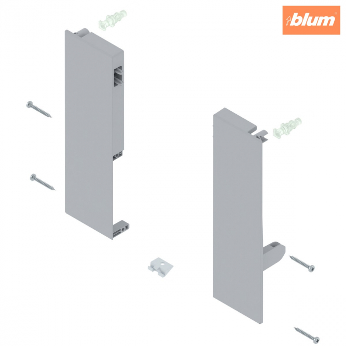 TANDEMBOX Suporturi de front, înălţime D, pentru extragere interioară cu 1x lonjeron, dreapta+stânga, pentru TANDEMBOX antaro, finisaj gri-aluminiu ZIF.76D0 [1]