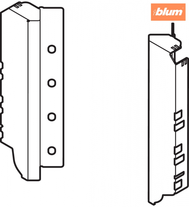 TANDEMBOX Suporturi pentru spate de lemn, Înălţime C (192 mm), pentru SPACE CORNER, dreapta+stânga, finisaj R9006 gri aluminiu Z30C000S.45ECK-RW [2]