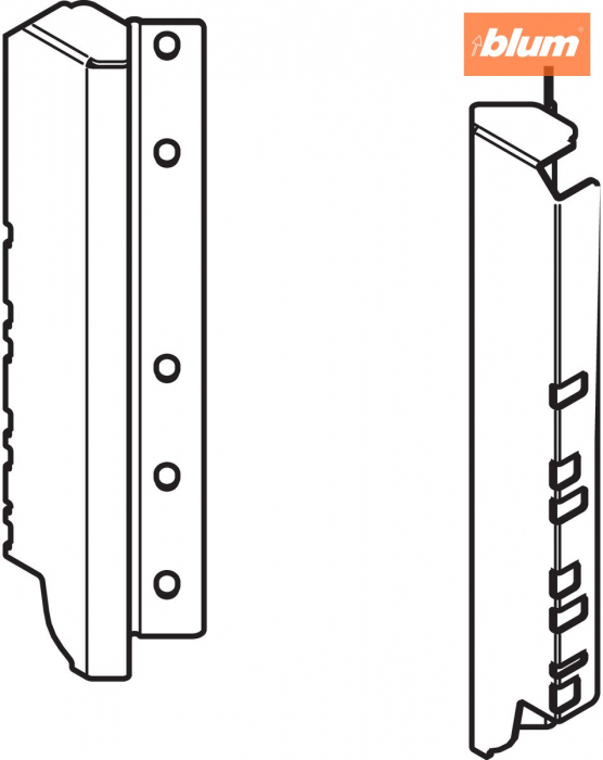 TANDEMBOX Suporturi pentru spate de lemn, Înălţime D (224 mm), pentru SPACE CORNER, dreapta+stânga, finisaj în culoare "Seidenweiss" (alb sidefat) Z30D000SL45ECK-RW [2]