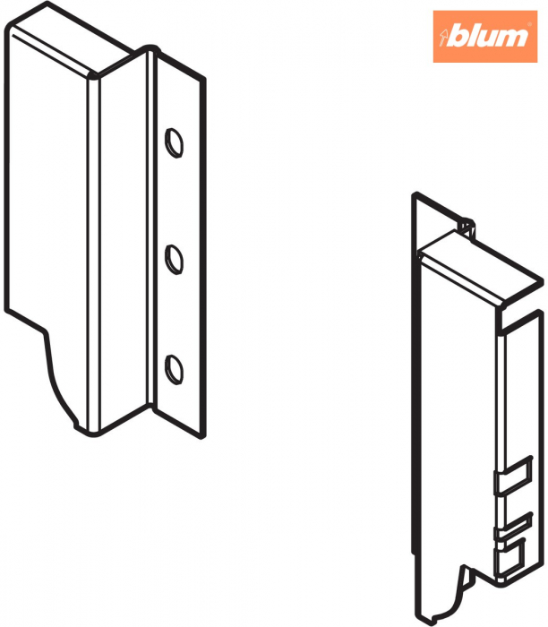 TANDEMBOX Suporturi pentru spate de lemn, Înălţime K (128,5 mm), dreapta+stânga, finisaj R9006 gri aluminiu Z30K000S [2]