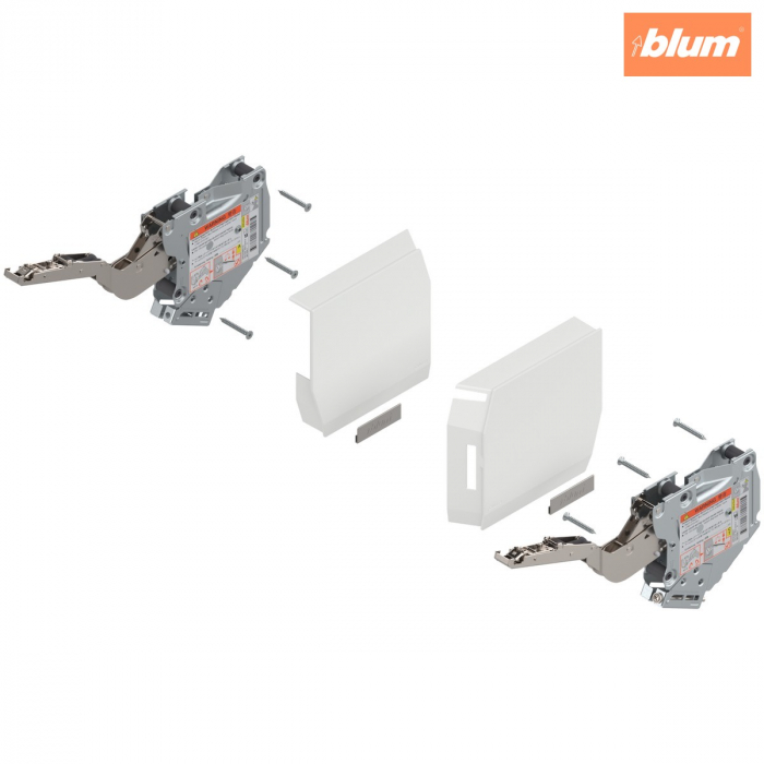 Uşă pivotantă mică AVENTOS HK-S, Mecanism de ridicare (set), LF=220-500 (la 2 buc.), prin înşurubare, pentru TIP-ON, finisaj alb-mătase/inox-g 20K2B00T06KRA+ABD [1]