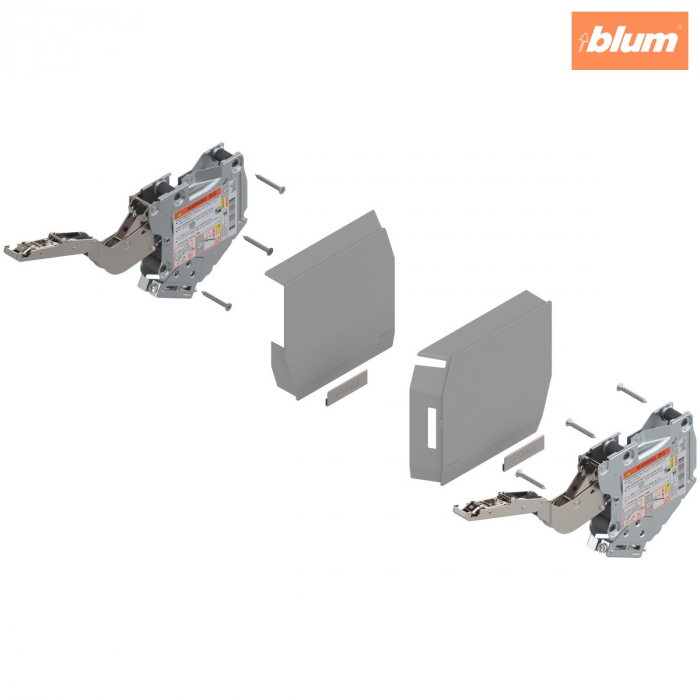 Uşă pivotantă mică AVENTOS HK-S, Mecanism de ridicare (set), LF=400-1000 (la 2 buc.), prin înşurubare, finisaj gri-deschis/inox-g. 20K2C00.06KRA+ABD [1]