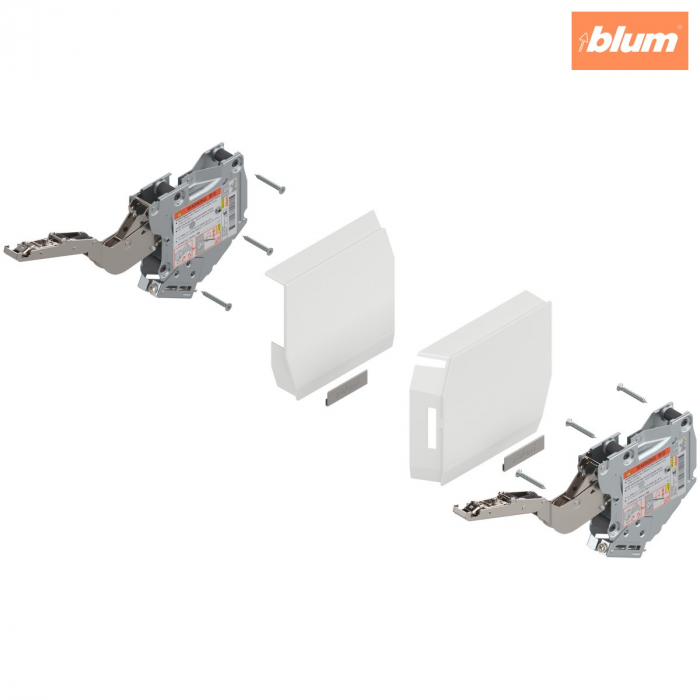 Uşă pivotantă mică AVENTOS HK-S, Mecanism de ridicare (set), LF=400-1000 (la 2 buc.), prin înşurubare, pentru TIP-ON, finisaj alb-mătase/inox-g 20K2C00T06KRA+ABD [1]