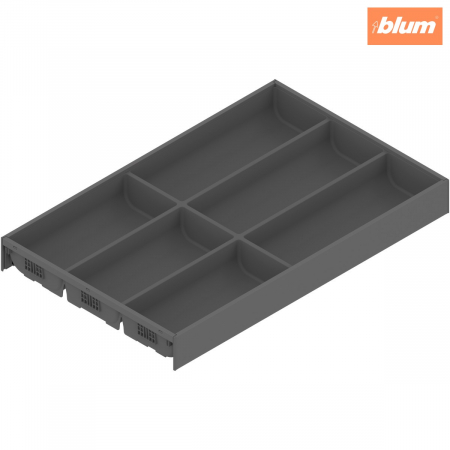 Ambia-Line - Blum - AMBIA-LINE Organizator pt tacâmuri, pentru LEGRABOX/MERIVOBOX Sertar, Plastic/oţel, 6 Compartimente pt tacâmuri, NL=500 mm, Lăţime=300 mm, finisaj gri-orion mat ZC7S500BS3
