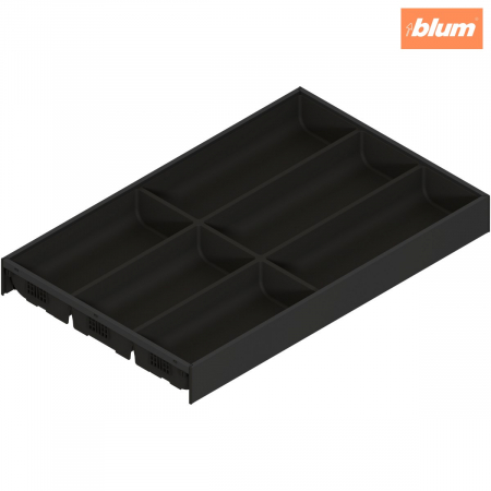 Ambia-Line - Blum - AMBIA-LINE Organizator pt tacâmuri, pentru LEGRABOX/MERIVOBOX Sertar, Plastic/oţel, 6 Compartimente pt tacâmuri, NL=500 mm, Lăţime=300 mm, finisaj negru-carbon mat ZC7S500BS3