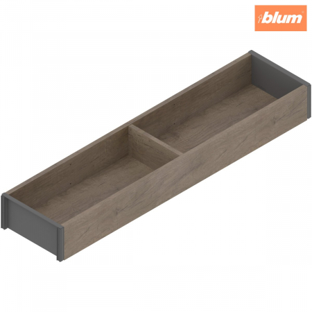 Ambia-Line - Blum - AMBIA-LINE Ramă, pentru LEGRABOX/MERIVOBOX Sertar, Design de lemn, NL=450 mm, Lăţime=100 mm, finisaj Stejar Nebr./gri-orion ZC7S450RH1