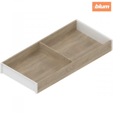 Ambia-Line - Blum - AMBIA-LINE Ramă, pentru LEGRABOX/MERIVOBOX Sertar, Design de lemn, NL=450 mm, Lăţime=200 mm, finisaj Stejar Bard./alb-mătase ZC7S450RH2