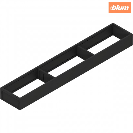 Accesorii pentru compartimentare sertare - AMBIA-LINE Ramă, pentru LEGRABOX/MERIVOBOX Sertar, Oţel, NL=600 mm, Lăţime=100 mm, finisaj negru-carbon mat ZC7S600RS1