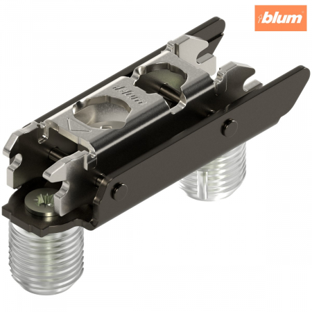 Balamale Clip - Blum - CLIP Plăcuţă de montaj, dreaptă, 3 mm, oţel, reglaj pe înălţime: Excentric, finisaj negru onix 177H3130