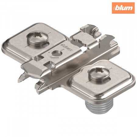 Balamale Clip - Blum - CLIP Plăcuţă de montaj, în cruce, 0 mm, oţel, reglaj pe înălţime: Gaură alungită, finisaj nichelat 174L6100.05DUEPL