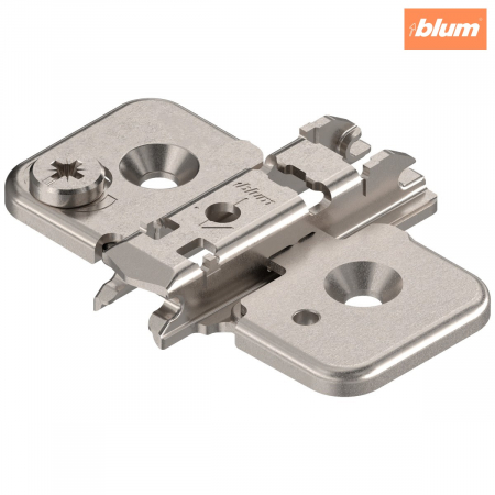 Balamale Clip - Blum - CLIP Plăcuţă de montaj, în cruce, 0 mm, oţel, şuruburi, reglaj pe înălţime: Excentric, finisaj nichelat 173H7100