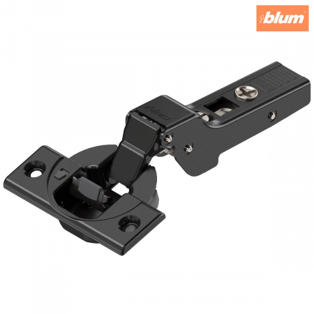 Balamale Clip - Blum - CLIP top BLUMOTION Balama standard 107°，Uşă semiaplicată, Oală: şuruburi, finisaj negru onix 75B1650