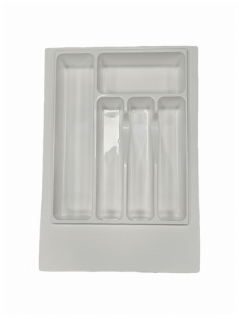 Organizatoare sertare - Compartimentare tacamuri pentru latime front sertar de 400 mm, finisaj alb