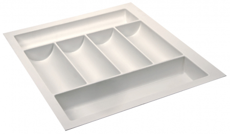 Accesorii pentru compartimentare sertare - Compartimentare tacamuri premium alba, pentru latime front sertar de 600 mm