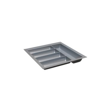 Accesorii pentru compartimentare sertare - Compartimentare tacamuri premium gri argintiu, pentru latime front sertar de 450 mm
