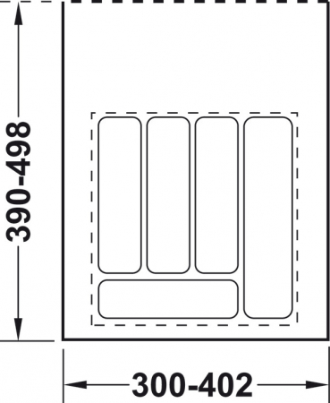 Compartimentare tacamuri universala alba, pentru latime front sertar de 400-450 mm [1]