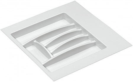 Accesorii pentru compartimentare sertare - Compartimentare tacamuri universala alba, pentru latime front sertar de 600 mm