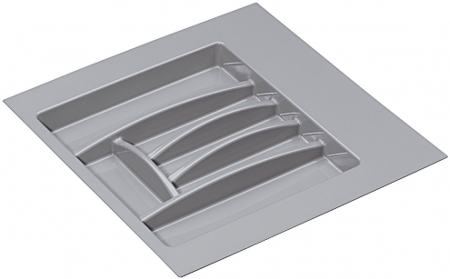 Accesorii pentru compartimentare sertare - Compartimentare tacamuri universala gri, pentru latime front sertar de 600 mm