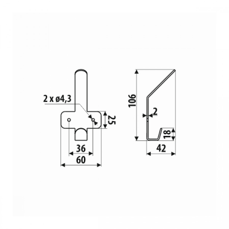 Cuier metalic negru structurat WS20-60-L2 [1]