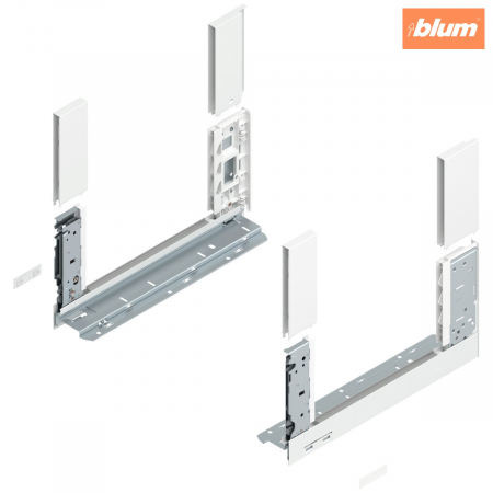 Sisteme pentru sertare - Laterală de sertar LEGRABOX free, Înălţime C (177 mm), NL=350 mm, dreapta+stânga, pentru LEGRABOX free, finisaj alb-mătase mat 780C3502S