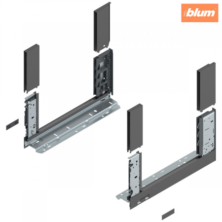 Sisteme pentru sertare - Laterală de sertar LEGRABOX free, Înălţime C (177 mm), NL=350 mm, dreapta+stânga, pentru LEGRABOX free, finisaj gri-orion mat 780C3502S