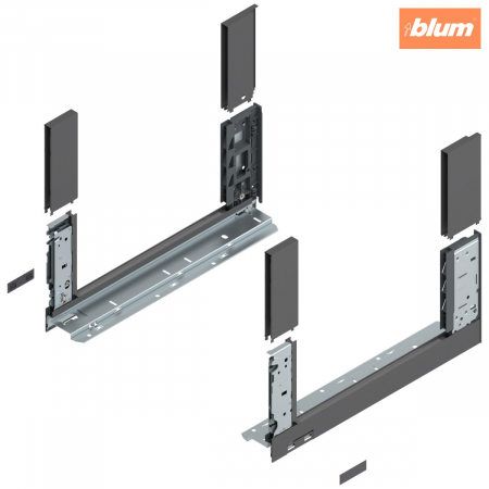 Sisteme pentru sertare - Laterală de sertar LEGRABOX free, Înălţime C (177 mm), NL=400 mm, dreapta+stânga, pentru LEGRABOX free, finisaj gri-orion mat 780C4002S