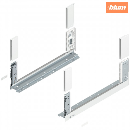 Sisteme pentru sertare - Laterală de sertar LEGRABOX free, Înălţime C (177 mm), NL=500 mm, dreapta+stânga, pentru LEGRABOX free, finisaj alb-mătase mat 780C5002S