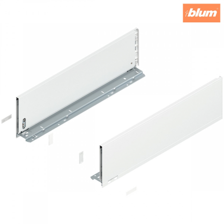 Legrabox - Blum - Laterală de sertar LEGRABOX, Înălţime C (177 mm), NL=600 mm, dreapta+stânga, pentru LEGRABOX pure, finisaj alb-mătase mat 770C6002S