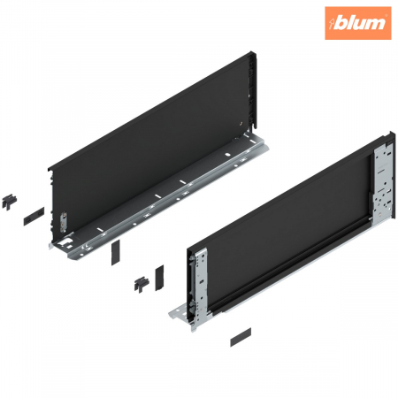 Sisteme pentru sertare - Laterală de sertar LEGRABOX (interior), Înălţime C (177 mm), NL=500 mm, dreapta+stânga, pentru LEGRABOX pure, finisaj negru-carbon mat 770C5001S