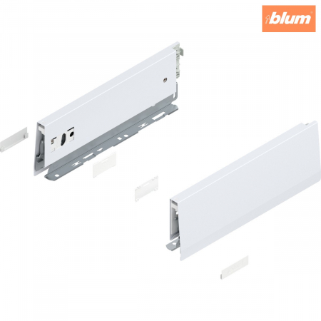 Merivobox - Blum - Laterală de sertar MERIVOBOX, Înălţime M (91 mm), NL=270 mm, dreapta+stânga, finisaj alb-mătase mat 470M2702S