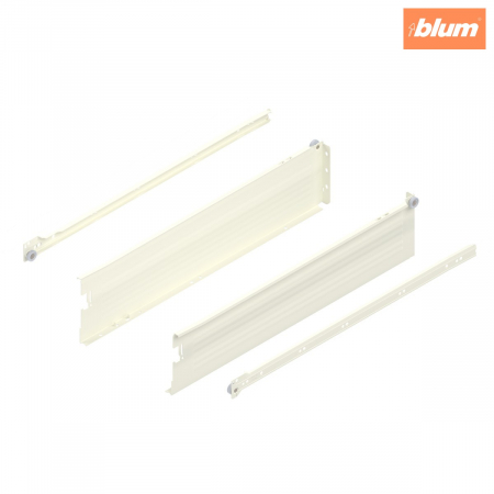 Metabox - Blum - Laterală din oţel METABOX,  K (118 mm),  Extragere parţială, 25 kg, NL=550 mm, Versiune cu gheare, stânga/dreapta, finisaj R9001 albcrem 320K5500C15MX