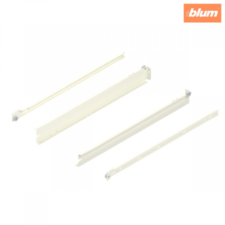 Metabox - Blum - Laterală din oţel METABOX,  N (54 mm),  Extragere parţială, 25 kg, NL=550 mm, Versiune cu gheare, stânga/dreapta, finisaj R9001 albcrem 320N5500C15MX