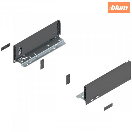 Legrabox - Blum - Laterală LEGRABOX, Înălţime M (90.5 mm), NL=270 mm, dreapta+stânga, pentru LEGRABOX pure, finisaj gri-orion mat 770M2702S