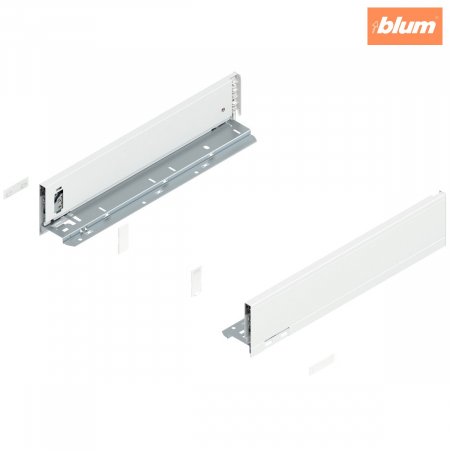 Sisteme pentru sertare - Laterală LEGRABOX, Înălţime M (90.5 mm), NL=400 mm, dreapta+stânga, pentru LEGRABOX pure, finisaj alb-mătase mat 770M4002S