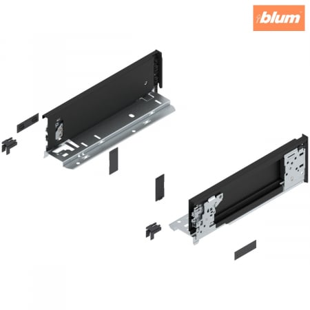 Sisteme pentru sertare - Laterală LEGRABOX (interior), Înălţime M (90.5 mm), NL=270 mm, dreapta+stânga, pentru LEGRABOX pure, finisaj negru-carbon mat 770M2701S