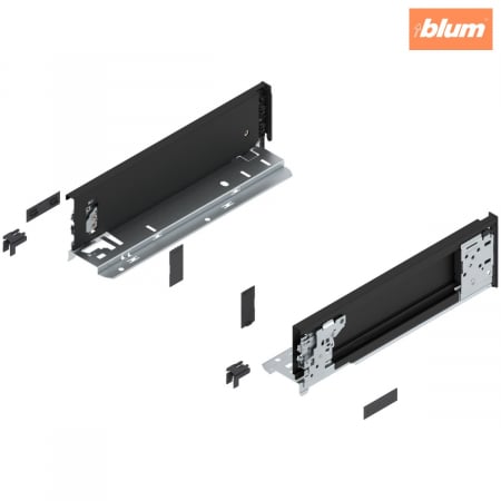 Sisteme pentru sertare - Laterală LEGRABOX (interior), Înălţime M (90.5 mm), NL=300 mm, dreapta+stânga, pentru LEGRABOX pure, finisaj negru-carbon mat 770M3001S
