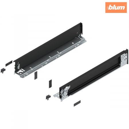 Sisteme pentru sertare - Laterală LEGRABOX (interior), Înălţime M (90.5 mm), NL=500 mm, dreapta+stânga, pentru LEGRABOX pure, finisaj negru-carbon mat 770M5001S