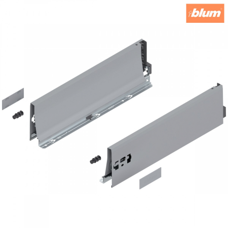 Tandembox Antaro - Blum - Laterală TANDEMBOX, Înălţime K (115.6 mm), NL=400 mm, dreapta+stânga, pentru TANDEMBOX antaro, finisaj R9006 gri aluminiu 378K4002SA