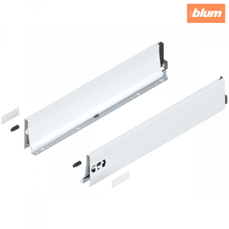 Tandembox Antaro - Blum - Laterală TANDEMBOX, Înălţime K (115.6 mm), NL=600 mm, dreapta+stânga, pentru TANDEMBOX antaro, finisaj în culoare "Seidenweiss" (alb sidefat) 378K6002SA