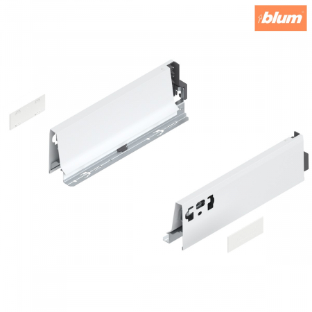 Tandembox Antaro - Blum - Laterală TANDEMBOX, Înălţime M (83.6 mm), NL=270 mm, dreapta+stânga, pentru TANDEMBOX antaro, finisaj în culoare "Seidenweiss" (alb sidefat) 378M2702SA